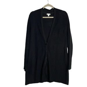 J. Jill Cardigan Large Black Partial Button Front